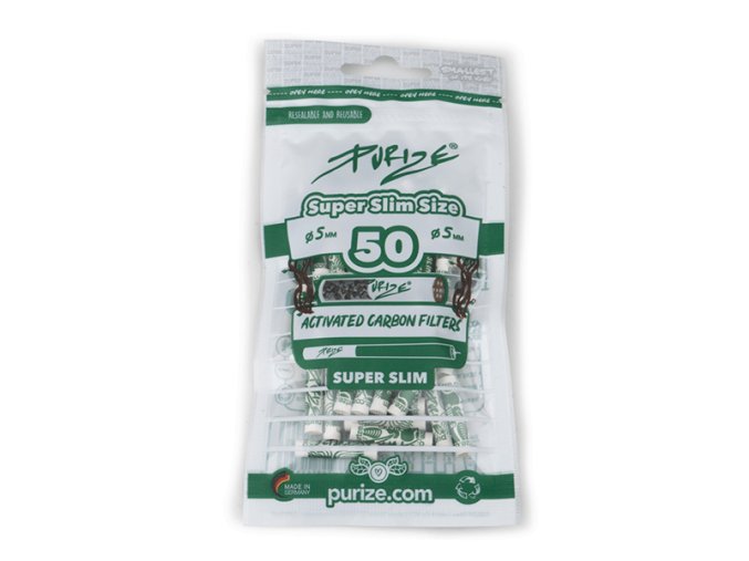 purize weiss 50er pack super slim size o 5mm aktivkohlefiler