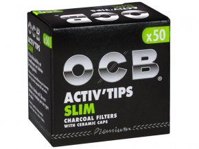 ocb filter slim activ tips active charcoal 7mm 50 pieces