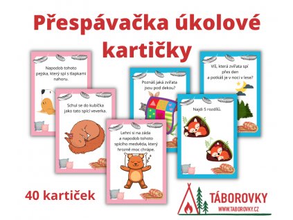 přespávačka úkolové kartičky