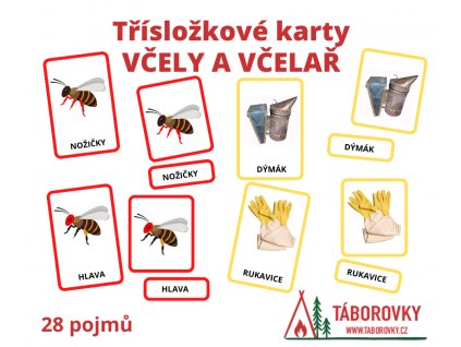 3slozkove karty pro deti vcely taborovky