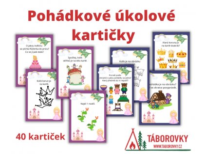 úkolove karticky pro deti aktivity sikovana pohadkovy les taborovky