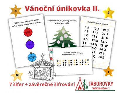 vanocni unikova hra pro deti sifra k pokladu taborovky