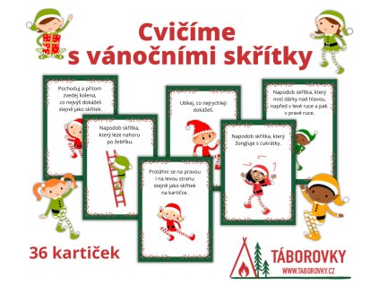 vanocni karticky s pohybovymi ukoly rozcvicka taborovky