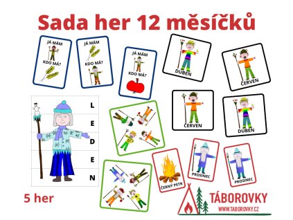 sada her 12 mesicku aktivity pro deti taborovky