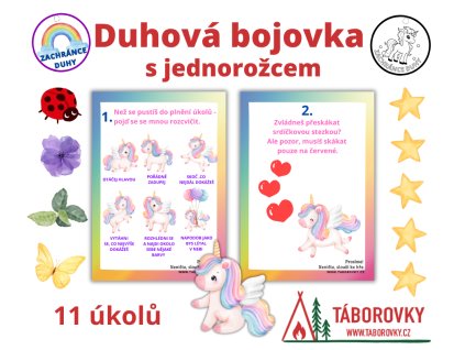 duhova barevna bojovka pro deti s jednorozcem taborovky