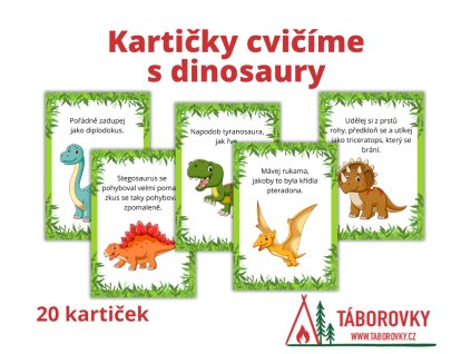 karticky cvicime s dinosury pravek taborovky