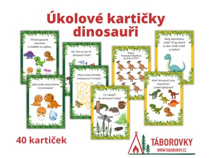 Dinosauří úkolové kartičky