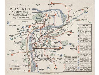 Plan elektrickych drah Praha 1926 náhled