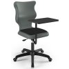 Školní ergonomická židle Twist na kolečkách s pracovní plochou šedá