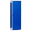 2 dvéřová šatní kovová skříň modrá