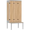 3 dvéřová šatní skříň lamino kov s lavičkou dub nagano