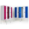 3 dvéřová šatní skříň lamino kov s lavičkou barevné