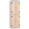 4 boxová šatní skříň lamino kov bříza 2 se zámky