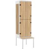 4 boxová šatní skříň lamino kov dub nagano s lavičkou
