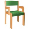 Židle s područkou zelená