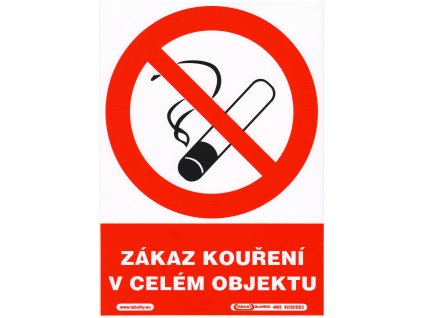 Zákaz kouření v celém objektu (samolepka A4)