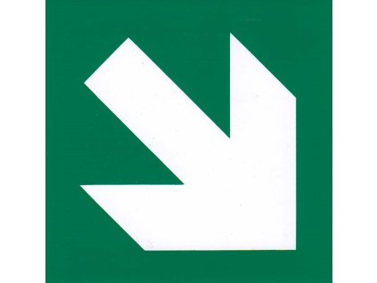 Symbol - směr úniku šikmý (samolepka 87x87 mm)