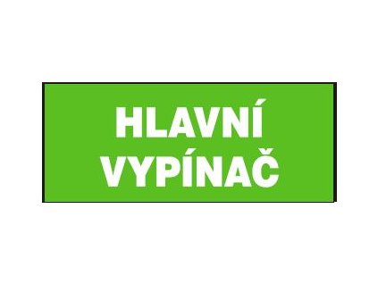 Hlavní vypínač (samolepka 210x87 mm)