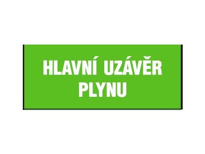 Hlavní uzávěr plynu (samolepka 210x87 mm)