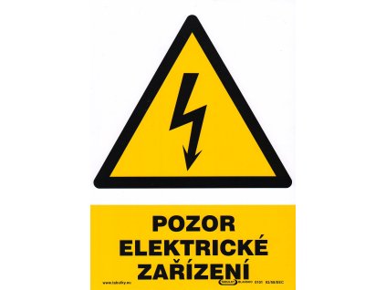Pozor elektrické zařízení  (samolepka 148x210 mm)