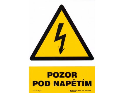 Pozor pod napětím (samolepka A4)