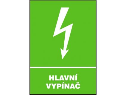 Hlavní vypínač (plastová tabulka A4)