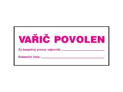 Vařič povolen