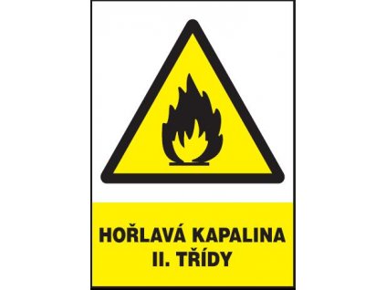 Hořlavá kapalina II. třídy (plastová tabulka A4)