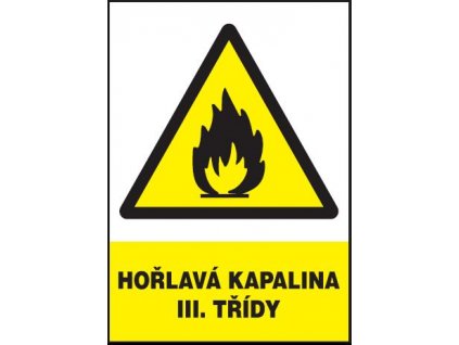 Hořlavá kapalina III. třídy (plastová tabulka A4)