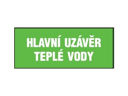 Hlavní uzávěr teplé vody