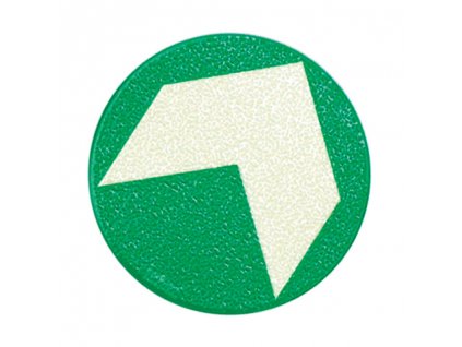 Podlahová šipka fotoluminiscenční hliníková samolepící (průměr 125mm)