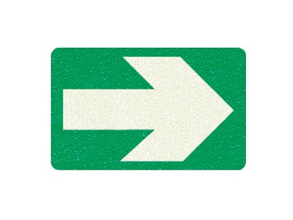 Podlahová šipka fotoluminiscenční hliníková samolepící (175x110 mm)