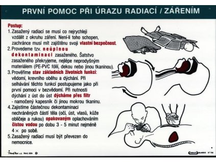První pomoc při úrazu radiací - zářením (plast tl. 1 mm)