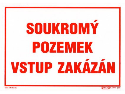 Soukromý pozemek