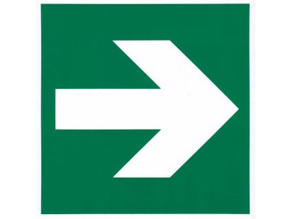 Symbol - směr úniku (lze otočit do čtyř stran) - plastová tabulka 210x210 mm