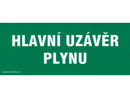 Hlavní uzávěr plynu (plastová tabulka 210x87 mm)