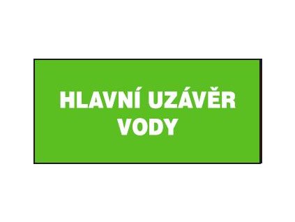 Hlavní uzávěr vody (plastová tabulka 210x87 mm)