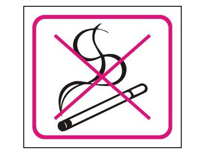 Symbol - zákaz kouření bezpečnostní tabulka samolepící