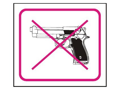 Symbol - zákaz vstupu se zbraní