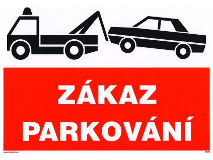 Zákaz parkování - samolepka A4