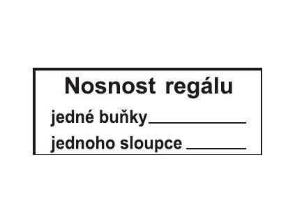 Nosnost regálu (samolepka 210x80 mm)