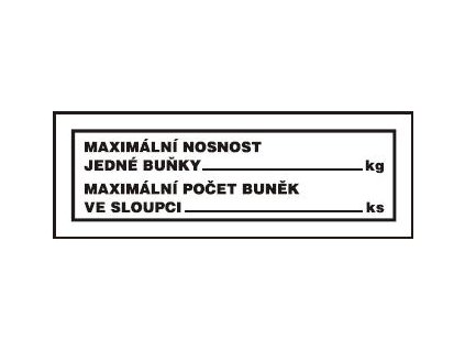 Maximální nosnost jedné buňky (samolepka 105x37 mm)