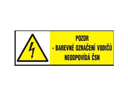 Pozor - barevné označení vodičů neodpovídá ČSN