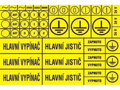 Aršík elektroznačení - 48 symbolů (typ 3x HV, HJ)