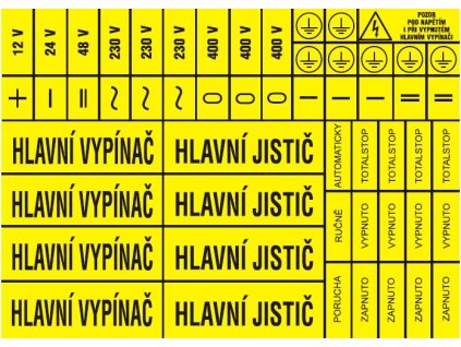Aršík elektroznačení - 54 symbolů (typ 4x HV, HJ)