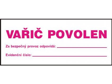 Vařič povolen