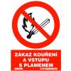 Zákaz kouření a vstupu s plamenem (samolepka A5)