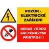 Pozor- elektrické zařízení  Nehas vodou ani pěnovými přístroji! (samolepka A6)