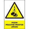Pozor pracovní prostor jeřábu (plastová tabulka A4)