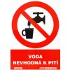 Voda nevhodná k pití (plastová tabulka A4)